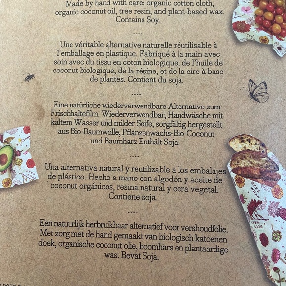 Bee’s Wrap (Vegan Assorted 3 Pack) (Meadow Magic) (Brand New) - Picture 6 of 8